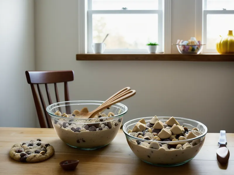Bandeja de horno de metal con manchas de aceite y harina esparcida de forma irregular, el error clásico al hornear galletas estilo Nueva York sin papel manteca