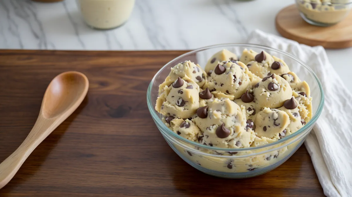 Galleta estilo Nueva York partida a la mitad mostrando el centro suave, ejemplo de repostería casera con bordes crujientes