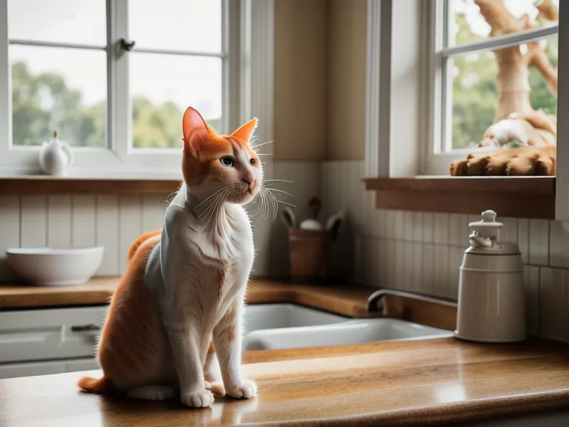 Gata Lola cerca de la harina antes de amasar galletas estilo New York a mano