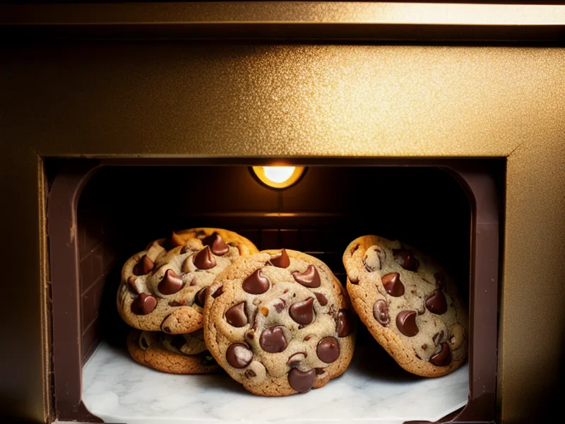 Galletas estilo New York horneándose en un horno doméstico de gas
