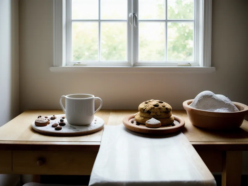 Textura de masa de galletas lista para tamizar en una cocina casera de Lima
