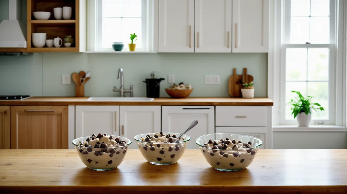 esencias para dar sabor a buttercream casero, frascos junto a un bowl de crema de mantequilla batida
