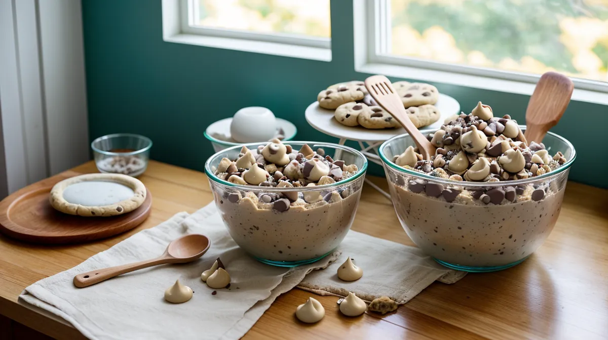 Curso de repostería online para principiantes: bandeja de galletas estilo Nueva York recién horneada en una cocina casera