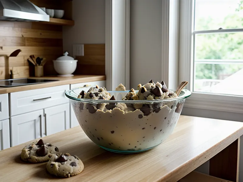 Porción de masa de galleta con azúcar rubia en la balanza de cocina, un tip de horneado para galletas estilo NY